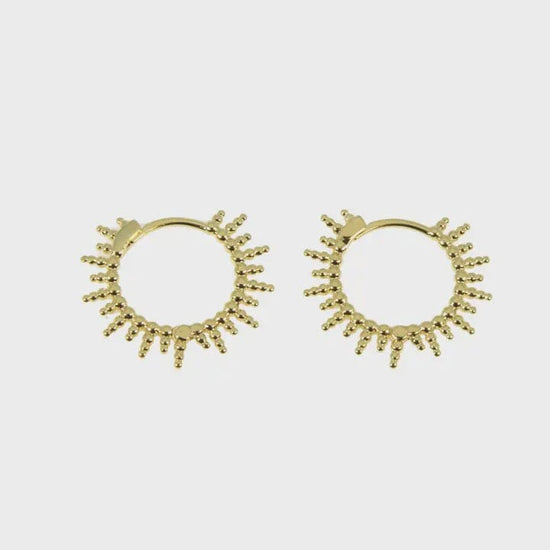 Les Cleias Jewellery Les Cleias Gold-plated Halo Hoop Earrings