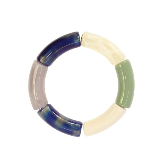 Les Cleias Jewellery Les Cleias Lithos Resin Bangle Blue White