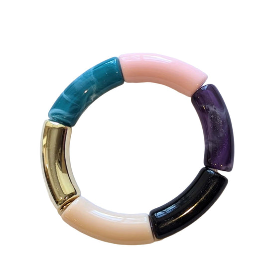 Les Cleias Jewellery Les Cleias Lithos Resin Bangle Pink Blue