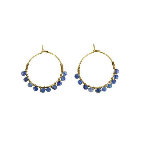 Les Cleias Jewellery Les Cleias Olivia Blue Crystal Hoop Earrings