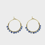 Les Cleias Jewellery Les Cleias Olivia Blue Quartz Hoop Earrings