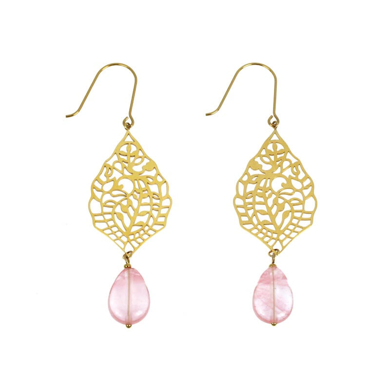 Les Cleias Jewellery Les Cleias Romana Steel Earrings Pink