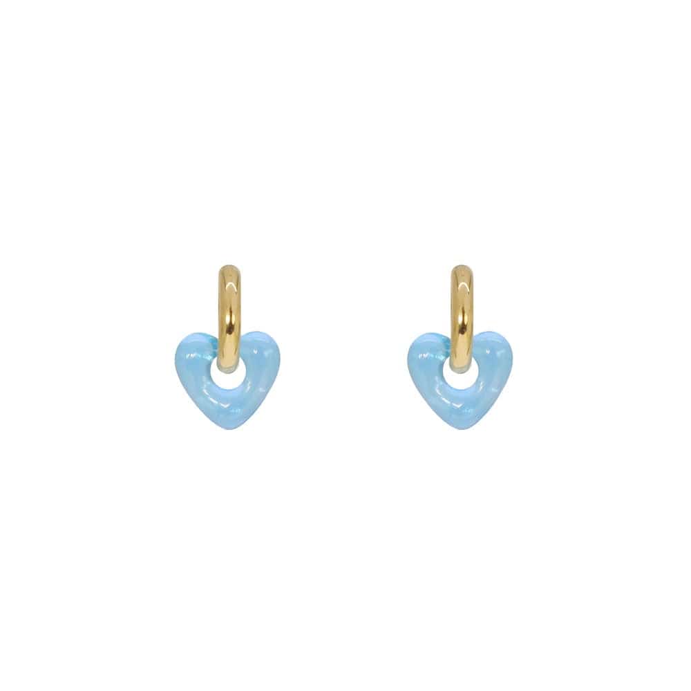 Les Cleias Jewellery Sky Blue Les Cleias Mini-Oberyn Resin Heart Earrings