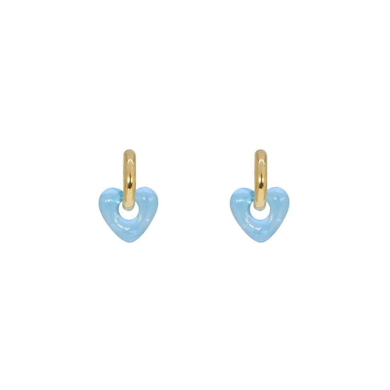 Les Cleias Jewellery Sky Blue Les Cleias Mini-Oberyn Resin Heart Earrings