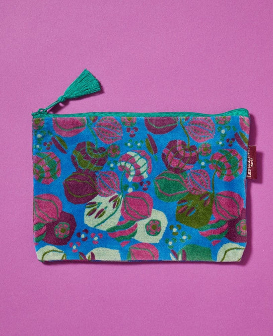 Les Touristes Accessories Les Touristes Zipped Pouch Bloom Blue Velvet