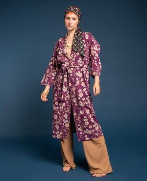 Les Touristes Fashion Les Touristes Blossom Fig Dressing Gown Cotton