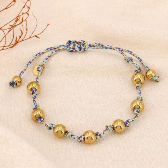 Lilas de Seine Jewellery Blue Lilas de Seine Eden Braided Bead & Cord Bracelet