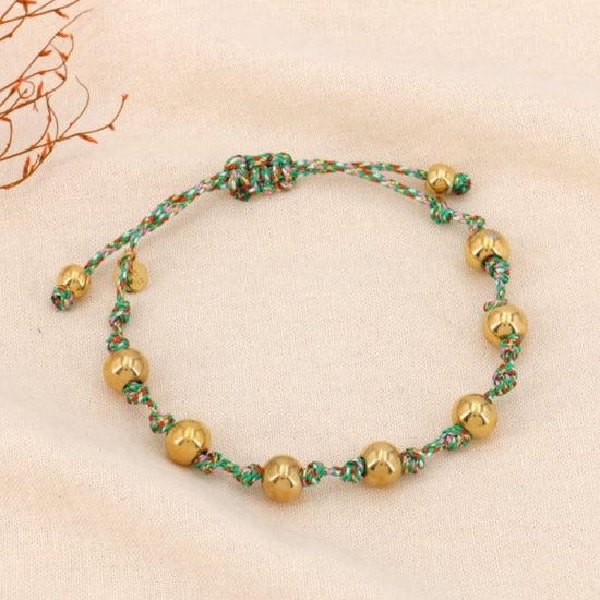 Lilas de Seine Jewellery Green Lilas de Seine Eden Braided Bead & Cord Bracelet