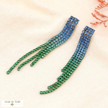 Lilas de Seine Jewellery Green Lilas de Seine Helicia  Fringe Dangling Earrings