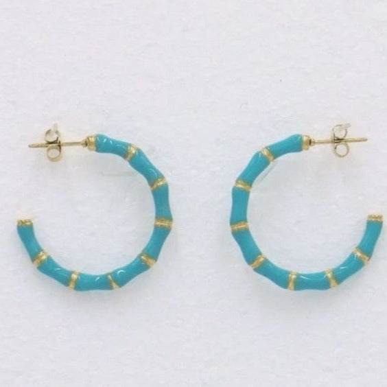 Lilas de Seine Jewellery Lilas de Seine Creole Enamel Earrings