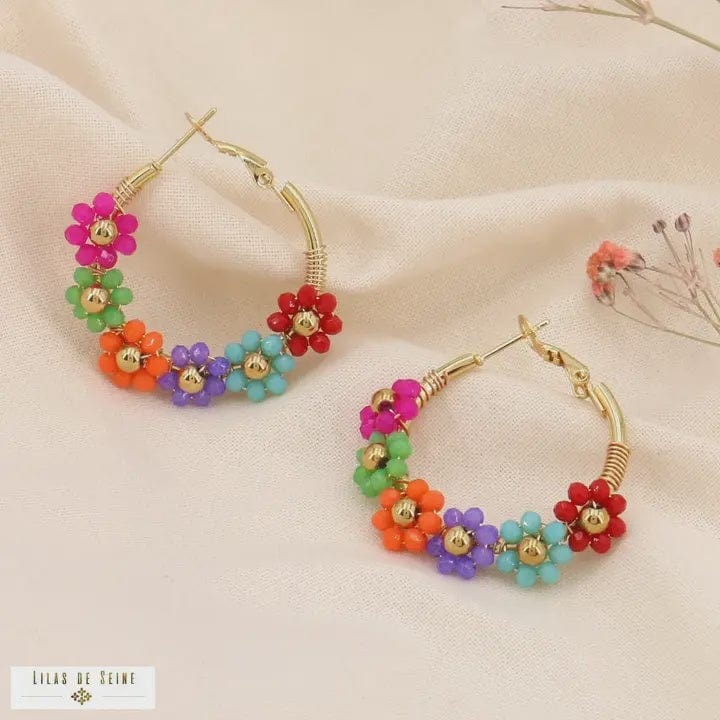 Lilas de Seine Jewellery Multi Lilas de Seine Daisy Hoop Earrings