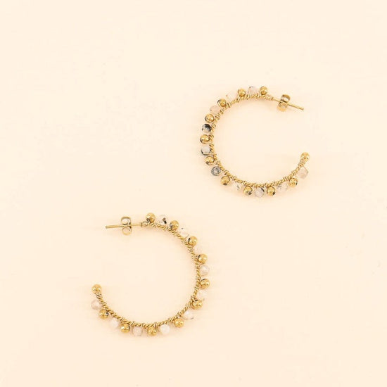 Lilas de Seine Jewellery Sesame Jasper Lilas de Seine Earrings Federica Embroidered  Hoops