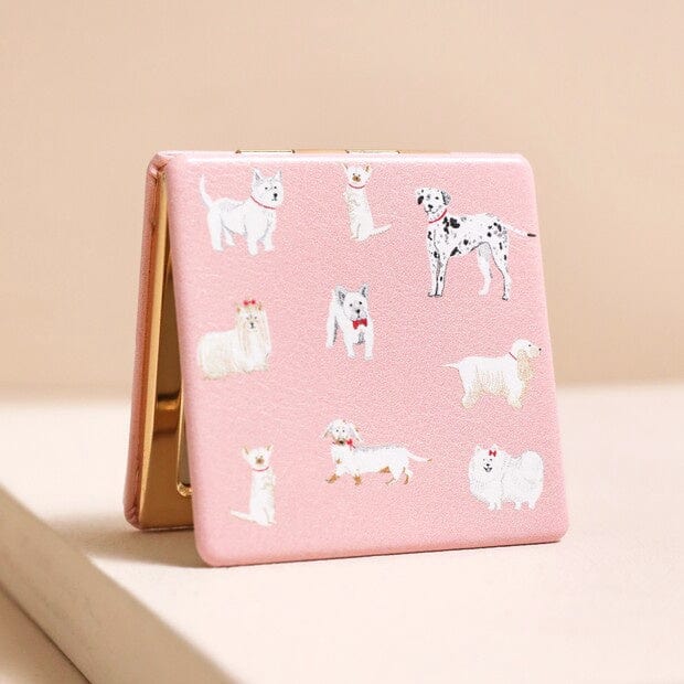 Lisa Angel Accessories Lisa Angel Pink Dog Compact Mirror