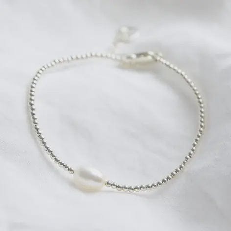 Lisa Angel Jewellery Dainty Seed Bead Pearl Bracelet In Silver