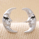 Lisa Angel Jewellery Lisa Angel Sleeping Moon Stud Earrings Silver