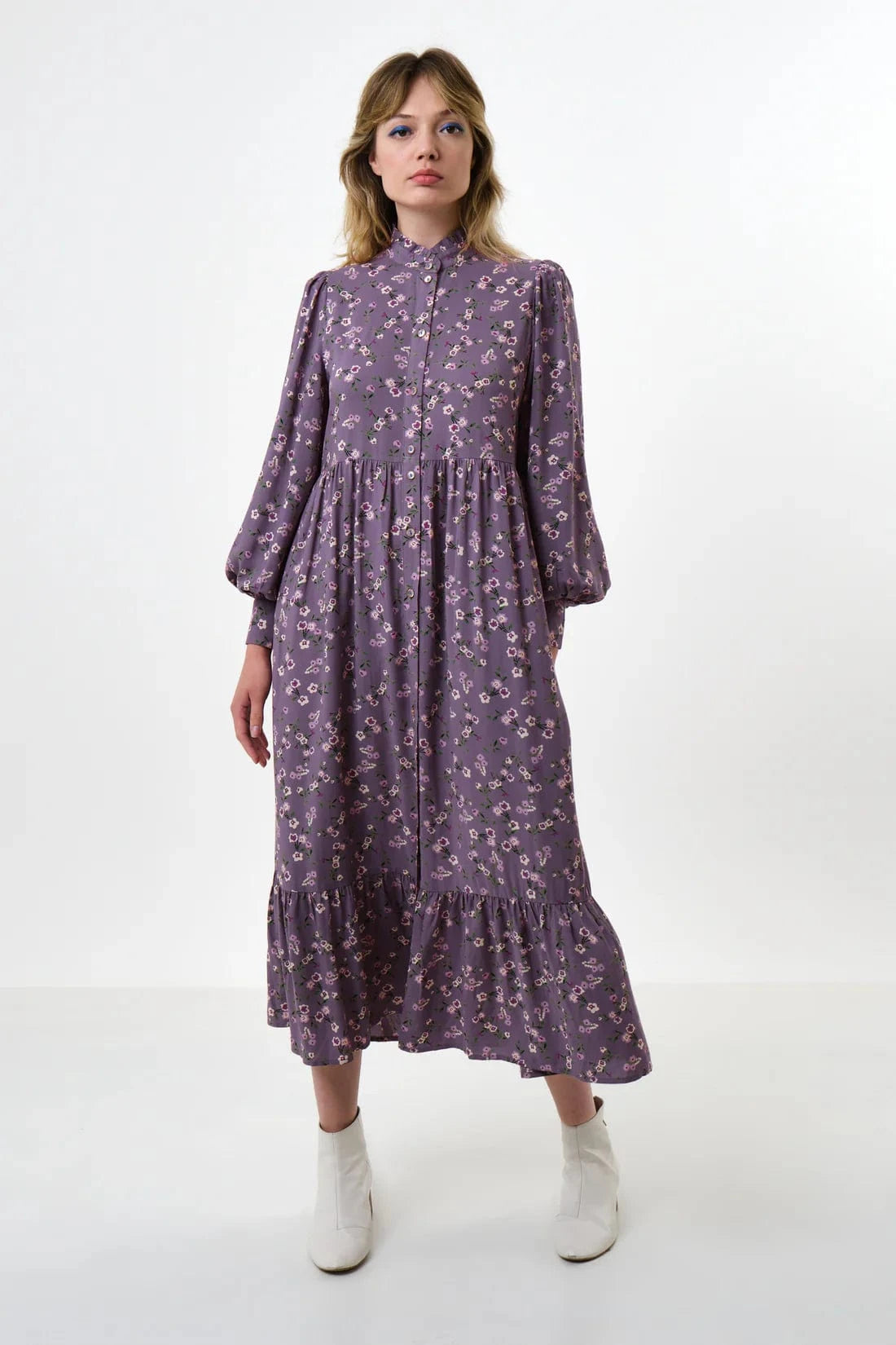 Louche Fashion Louche Bricia Naive Posy Print Dress Lilac