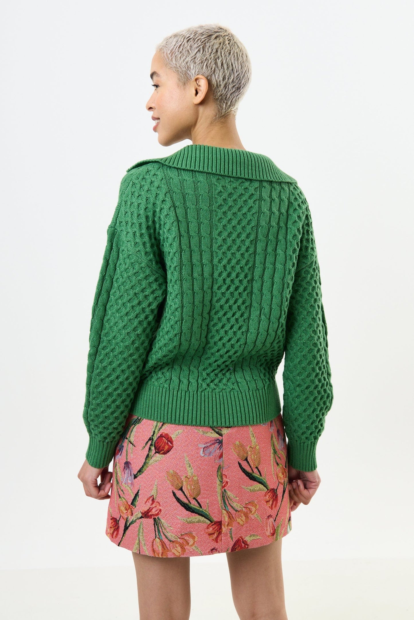 Louche Fashion Louche London Jamie Cable Collar Jumper Green