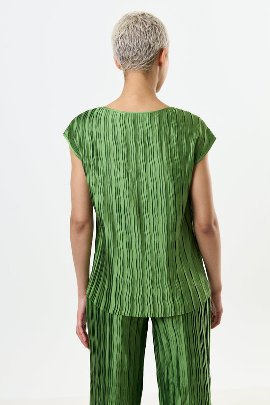 Louche Fashion Louche London Korine Pleat Surprise Top Fern