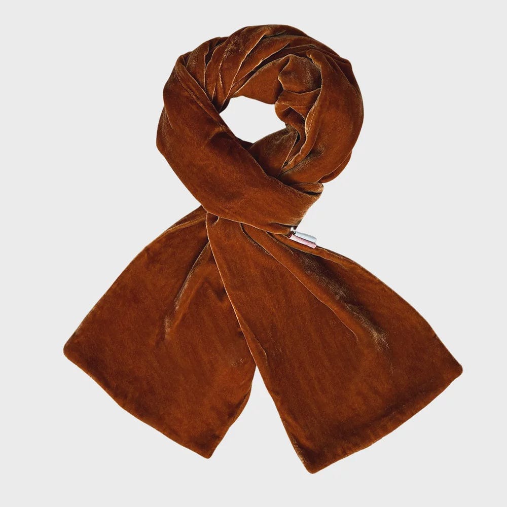 Lua Accessories Burnt Orange Lua Velvet Plain Colour Scarf (many colours)