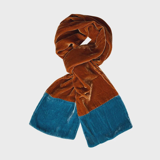 Lua Accessories Burnt Orange Lua Velvet Two Tone Scarf (many colours)