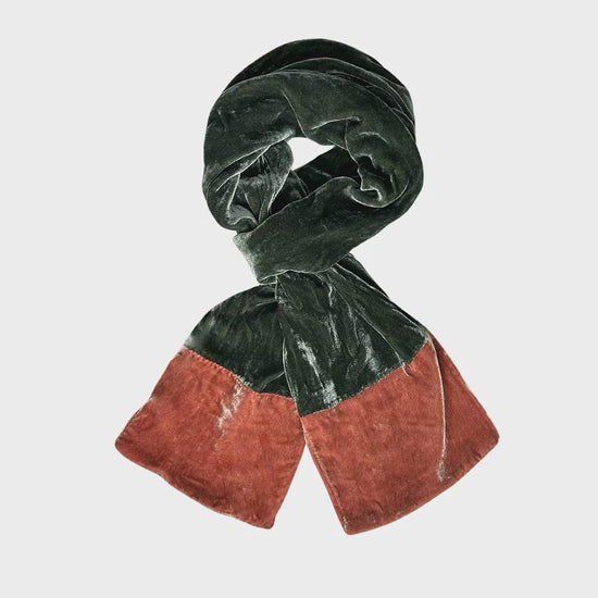 Lua Accessories Dark Sage Lua Velvet Two Tone Scarf (many colours)