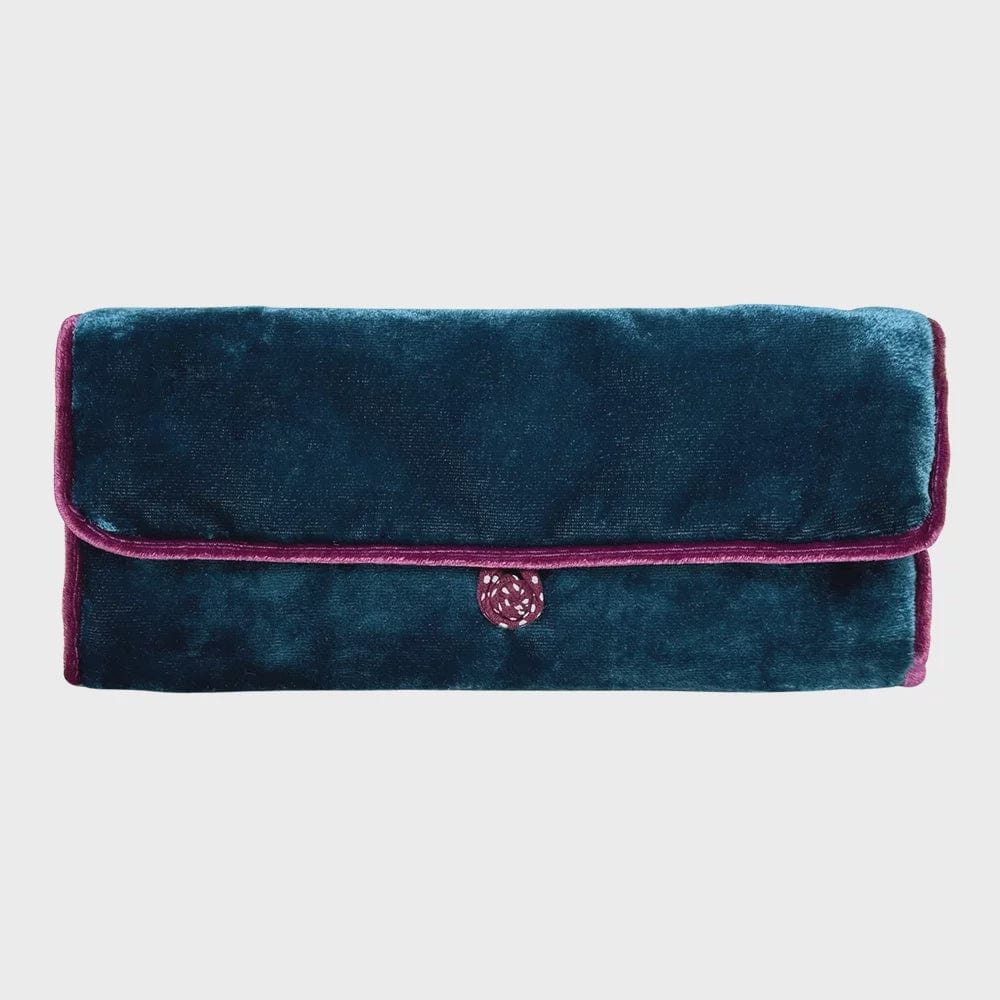 Lua Accessories Dark Turquoise Lua Velvet Jewellery Roll (5 colours)