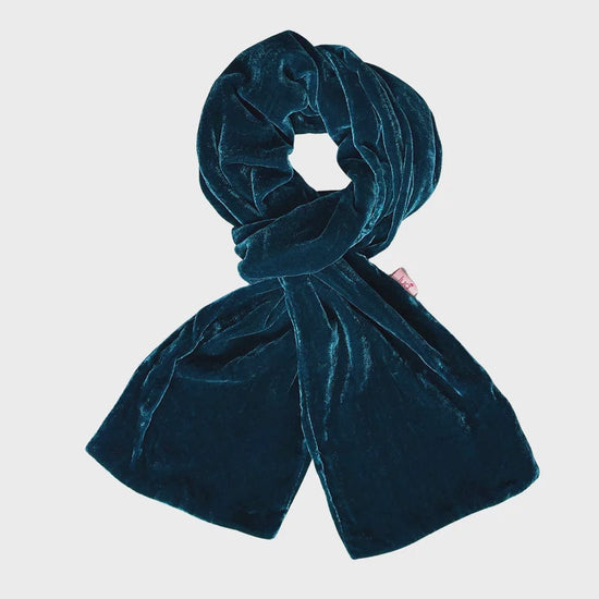 Lua Accessories Dark Turquoise Lua Velvet Plain Colour Scarf (many colours)