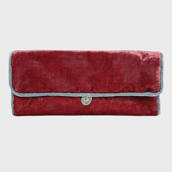 Lua Accessories Earth Red Lua Velvet Jewellery Roll (5 colours)