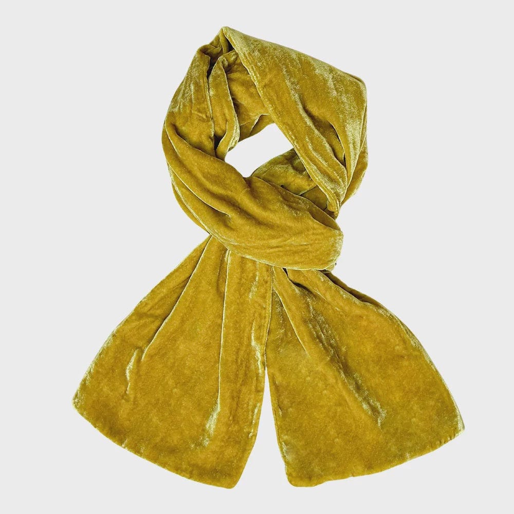 Lua Accessories Mustard Lua Velvet Plain Colour Scarf (many colours)