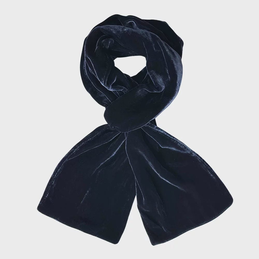 Lua Accessories Navy Lua Velvet Plain Colour Scarf (many colours)