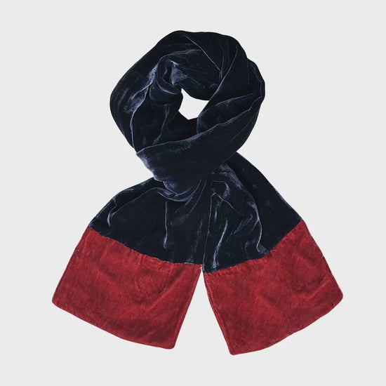 Lua Accessories Navy Lua Velvet Two Tone Scarf (many colours)