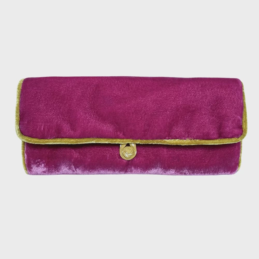 Lua Accessories Pink Lua Velvet Jewellery Roll (5 colours)