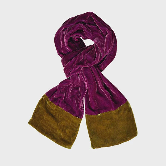 Lua Accessories Plum Lua Velvet Two Tone Scarf (many colours)