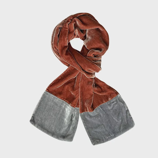 Lua Accessories Sand Lua Velvet Two Tone Scarf (many colours)