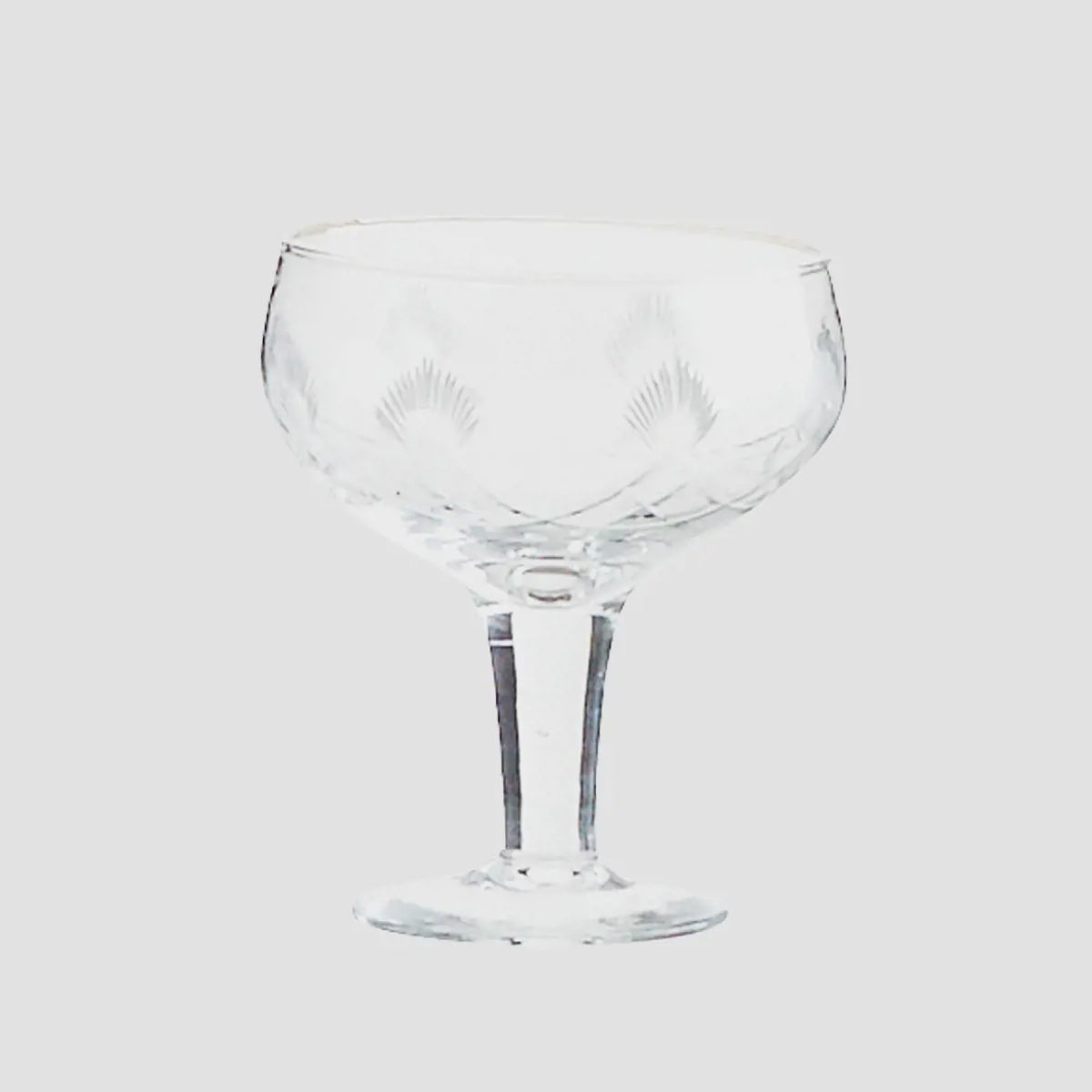Madam Stoltz Homewares Madam Stoltz Cocktail Glass with Etching/Cutting