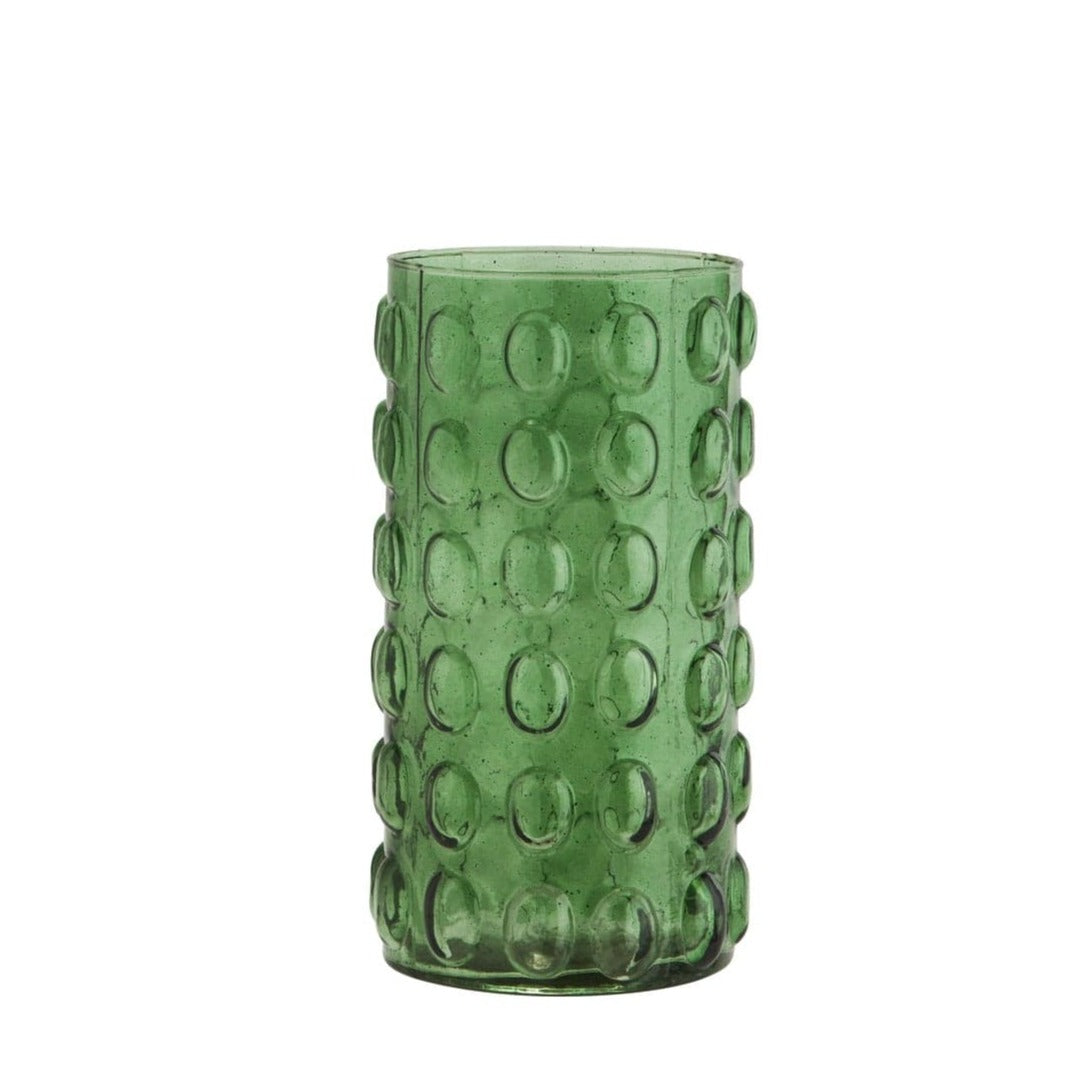 Madam Stoltz Homewares Madam Stoltz Green Glass Bubble Vase