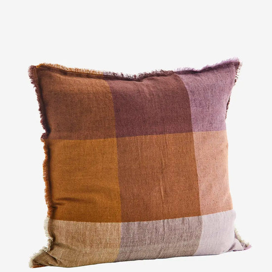 Madam Stoltz Homewares Madam Stoltz Linen Cushion Cover Orange/Lilac