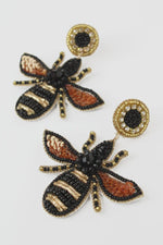 My Doris Jewellery My Doris Beaded Jewelled Bee Earrings