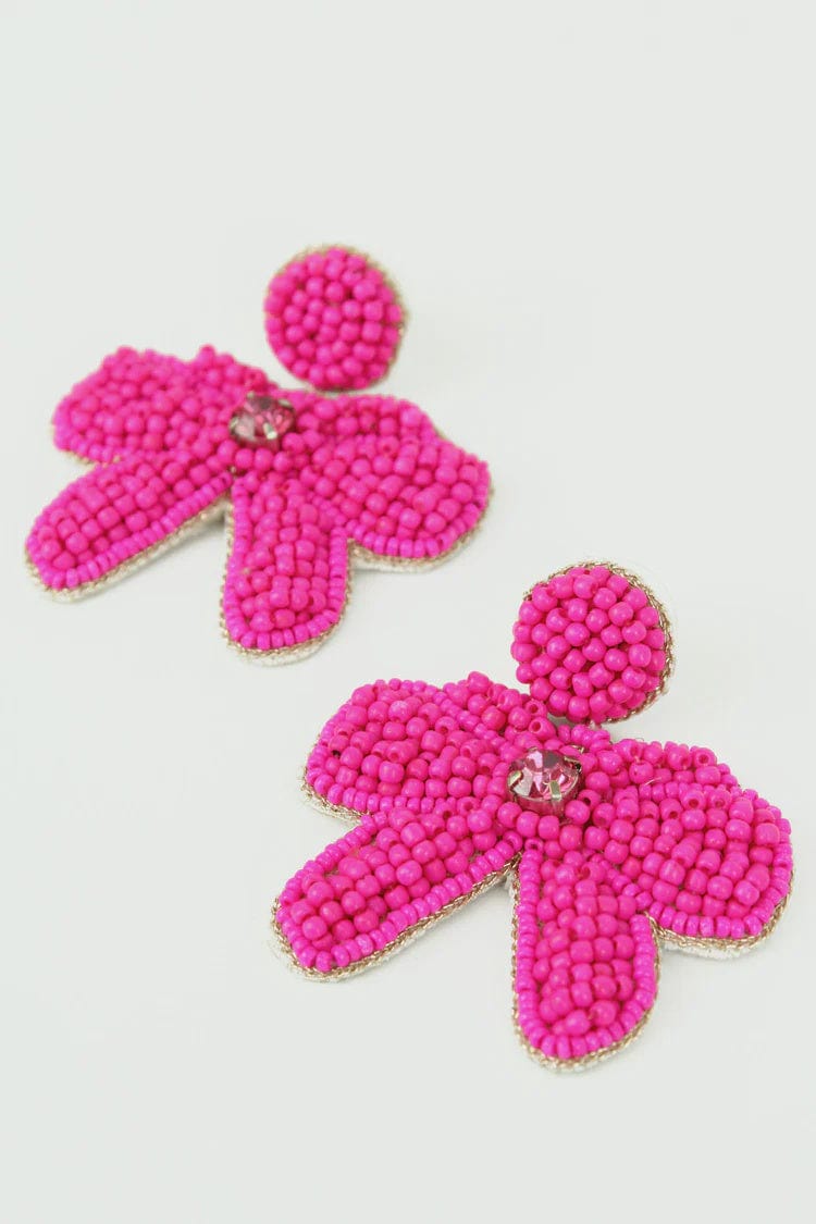 My Doris Jewellery My Doris Beaded Pink Bow Earrings