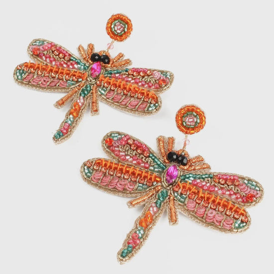 My Doris Jewellery My Doris Beaded Pink Dragonfly Earrings