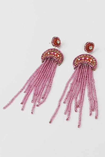 My Doris Jewellery My Doris Beaded Pink Jellyfish Drop Earrings
