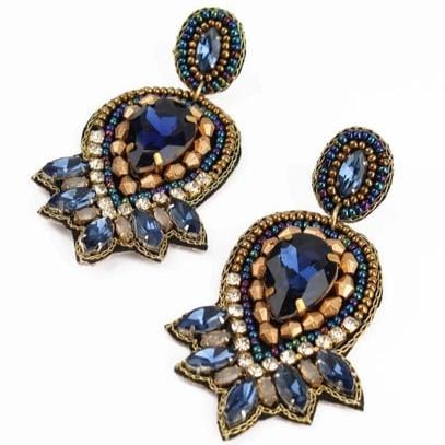 My Doris Jewellery My Doris Blue & Gold Art Deco Earrings