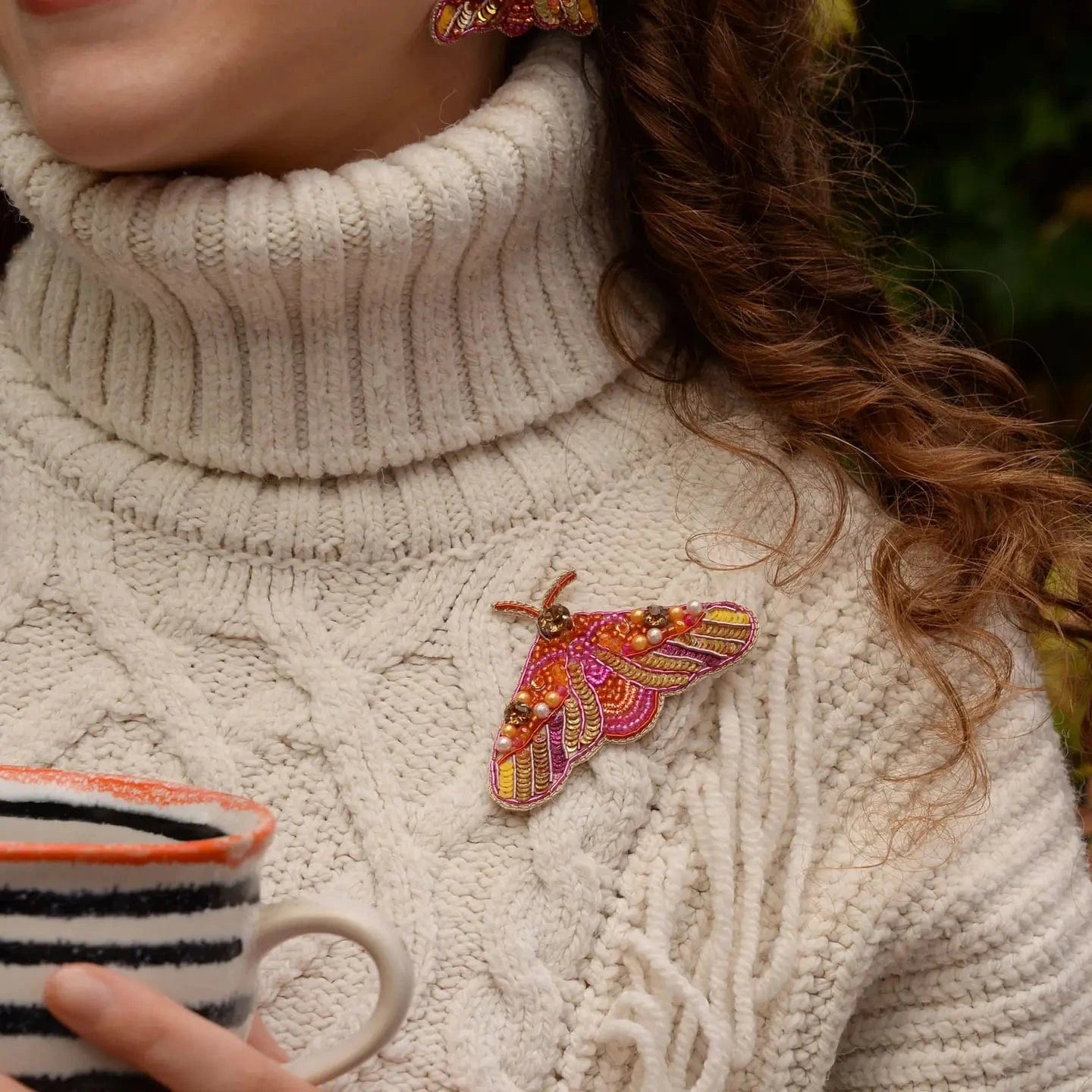 My Doris Jewellery My Doris Orange Moth Brooch