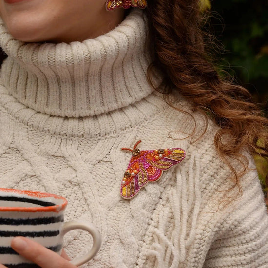 My Doris Jewellery My Doris Orange Moth Brooch