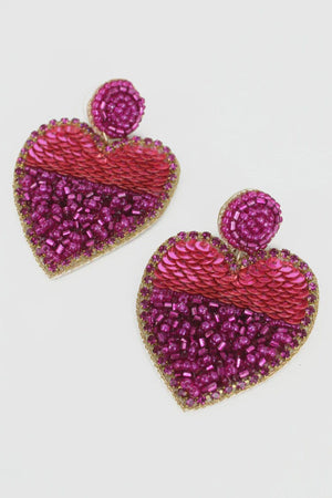 My Doris Jewellery My Doris Pink Heart Half & Half Earrings