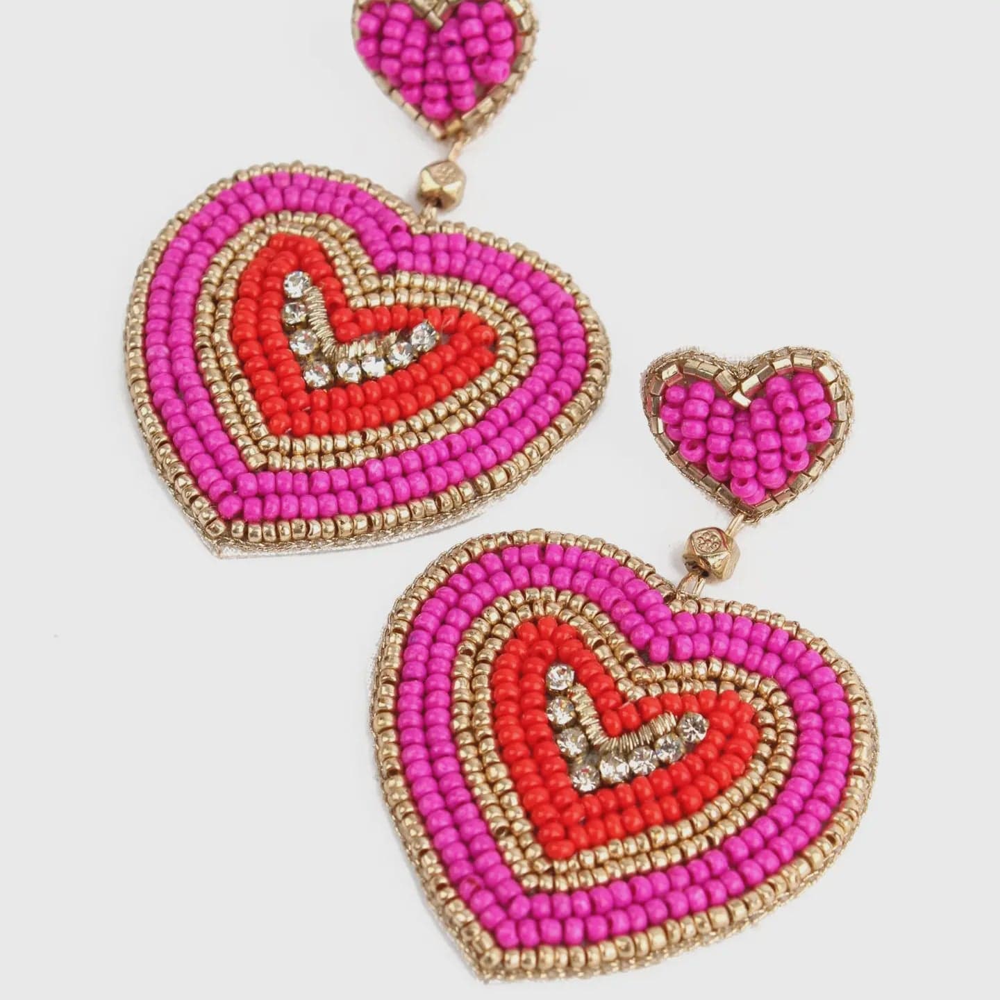 My Doris Jewellery My Doris Pink Ripple Heart Earrings