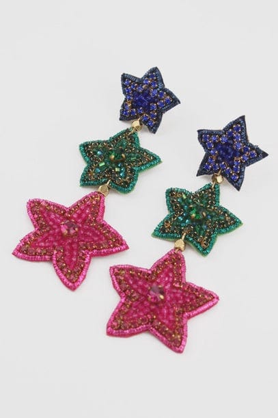 My Doris Jewellery My Doris Rainbow 3 Star Earrings