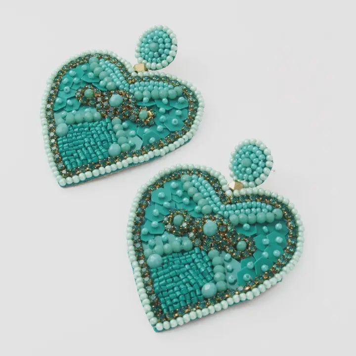 My Doris Jewellery My Doris Turquoise Embellished Heart Earrings