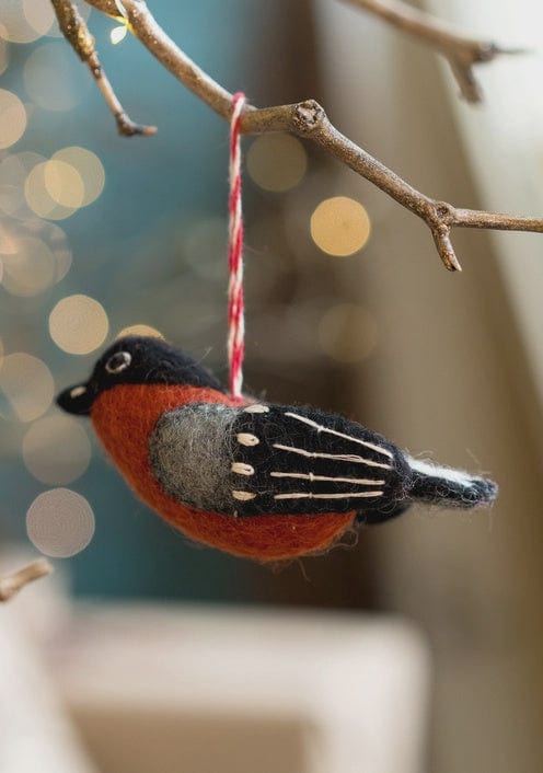 Namaste Homewares Black Felt Bird Ornaments