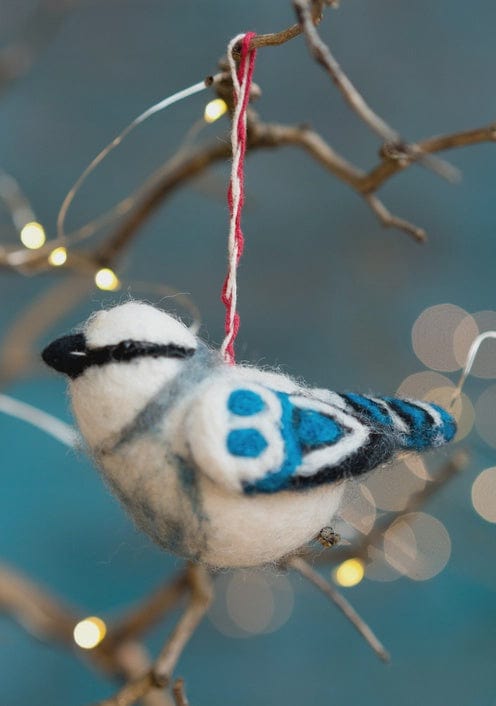 Namaste Homewares Blue Felt Bird Ornaments